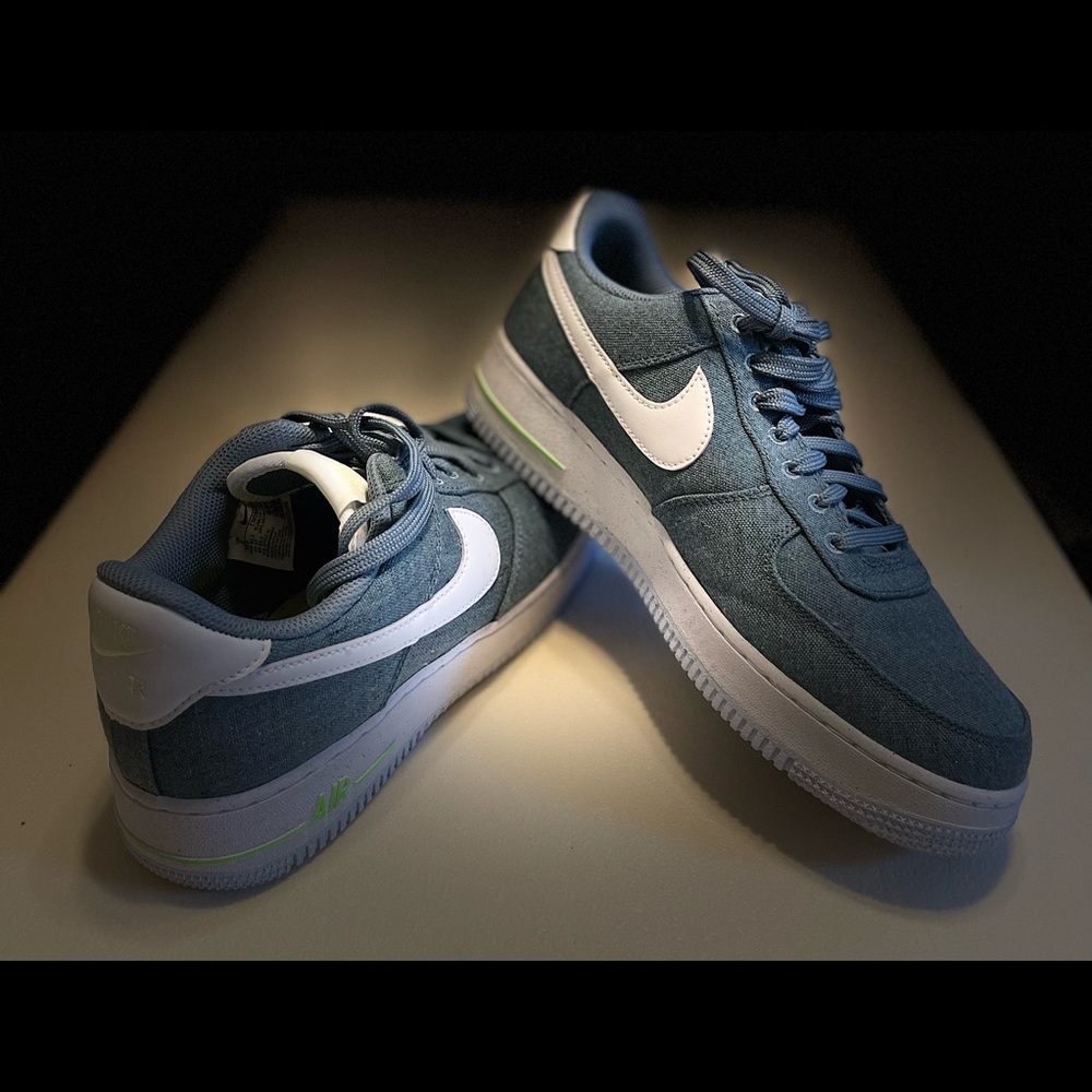 AF1 '07 LX Recycled Canvas Sneaker Teal green/Ozone Blue/white CN0866-001 Sz 9